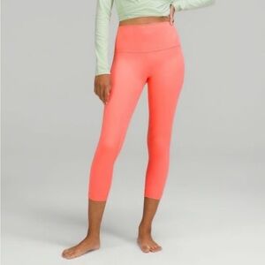 NEW lululemon align cropped active leggings neon coral
